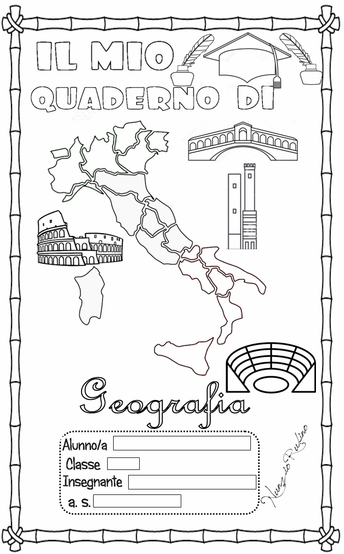 Copertina Quaderno Di Geografia Per La Classe Quinta Della Scuola Primaria